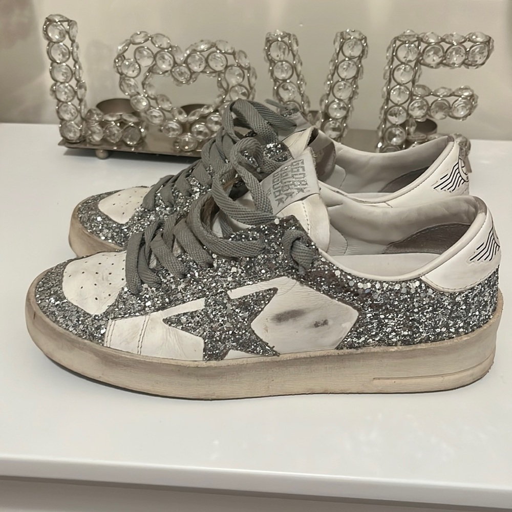 Silver glitter Golden Goose